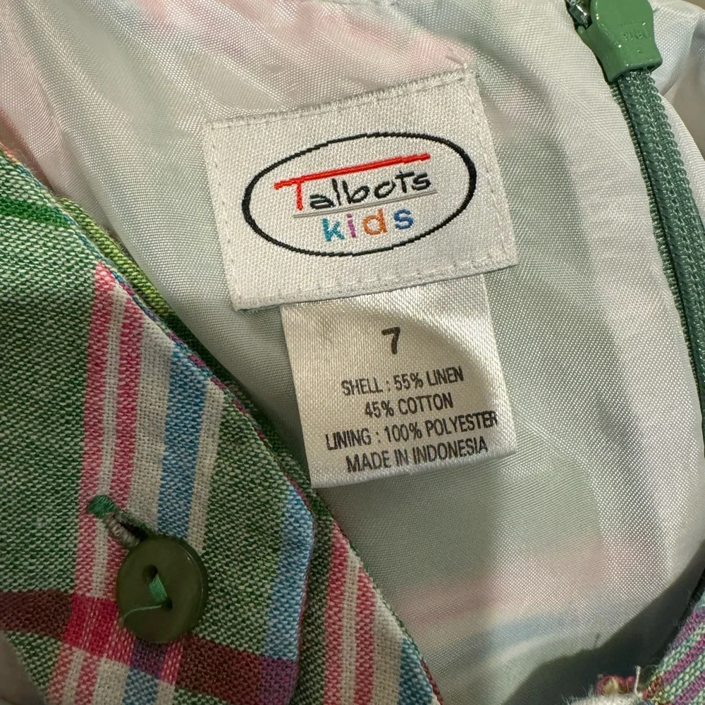 Talbots Kids Plaid Dress size 7 - Picture 3 of 3